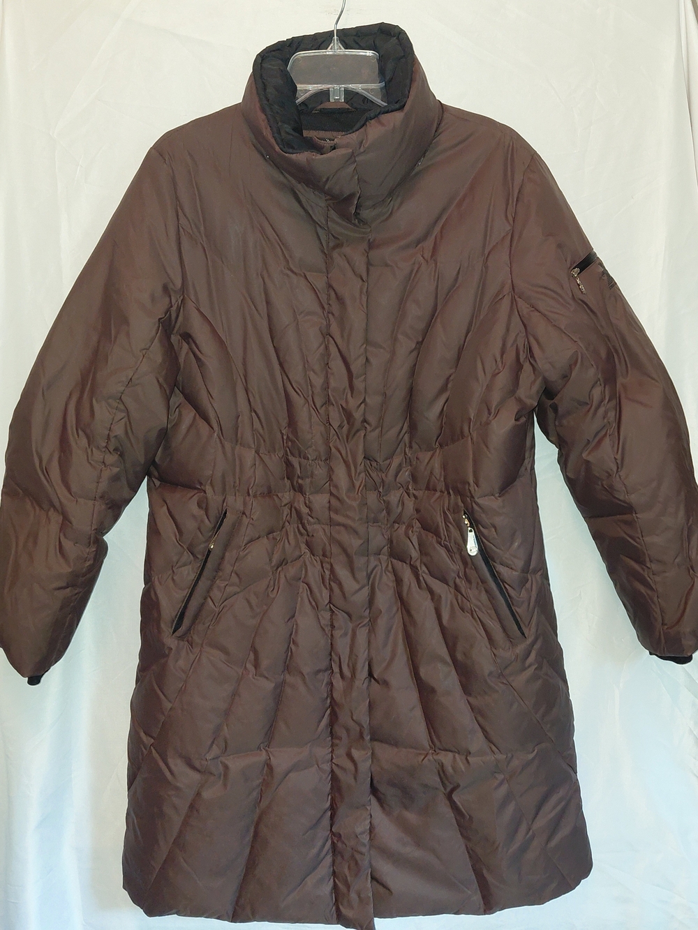 ZeroXposur Women's Dark Brown Quilted Long Puffer Coat #2449